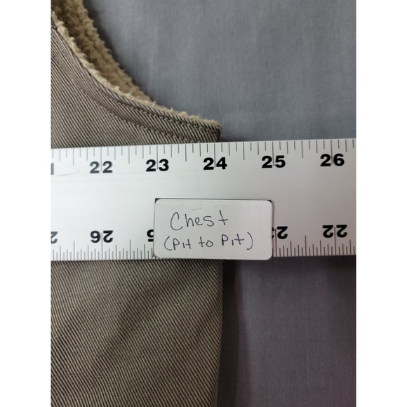 Wolverine Mens Upland Cotton‎ Canvas Twill Sherpa Lined Vest Jacket Taupe Large - Picture 9 of 11